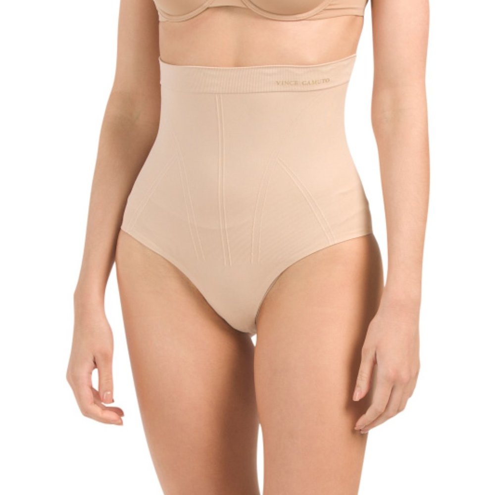 NEW Vince Camuto Women High Waist Seamless No Show Shaper Thong Slimmer Tights - Picture 2 of 2